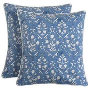 Ridhi 2 Blue and White Floral Pillow Covers